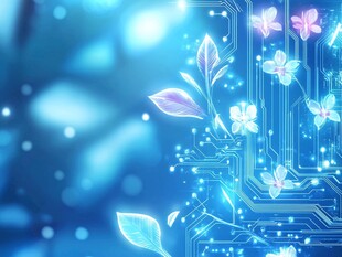 科技蓝色绽放背景