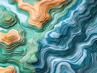 彩色纹理波纹线条液体