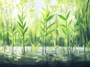 植物嫩芽背景画