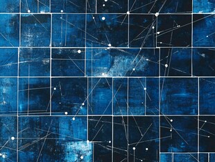 蓝色抽像方块墙纸纹理