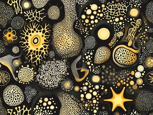 抽象黑金花石纹