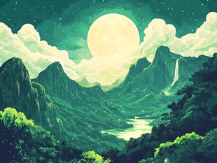 星月河幻想插画