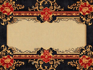 欧式花纹蓝色背板