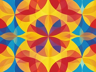 五彩圆形立体图案