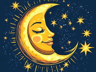 手绘美丽的月光