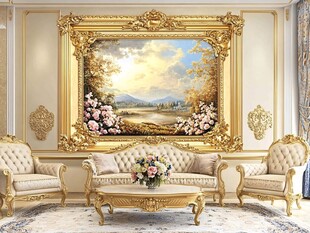 金色皇宫壁纸挂画