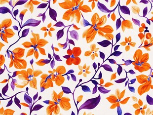 蓝底彩色腰果花