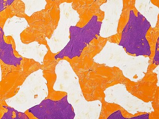 巨幅橙蓝抽象地毯纹