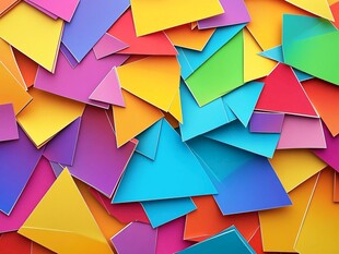 炫彩撞色立体质感背景