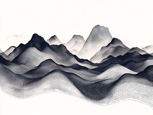 抽象线条山水背景
