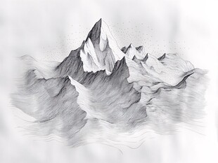 高端山水线包装插画