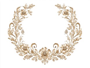 香槟色花艺手绘