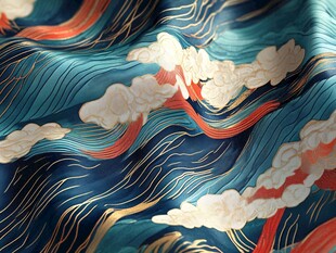 古风海浪包装插画