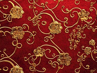 红地金花缎