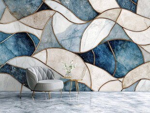 蓝色海洋雕塑装饰墙