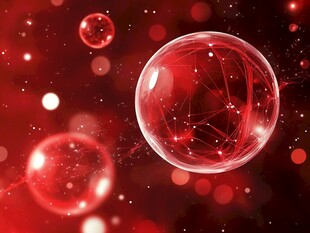 红色科技感光晕背景