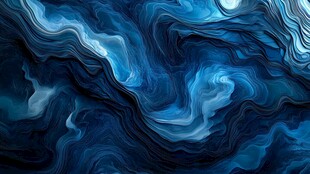 蓝色流体创意抽象画