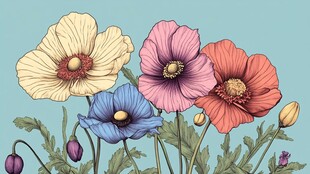 银莲花插画