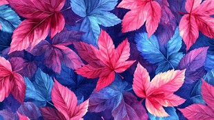 五彩树叶背景实拍