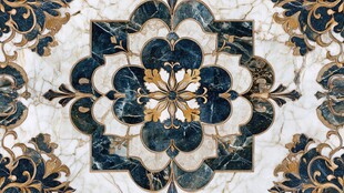 宝石拼花蓝色瓷片