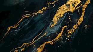 流体画金色山河