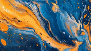 蓝色流体创意抽象画