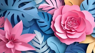 3d浮雕缤纷花卉