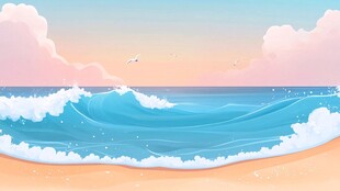 波涛海浪插画