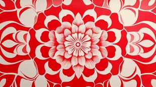 红色立体质感花纹