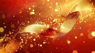 绚丽的色带年会背景