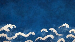 日式浪花背景