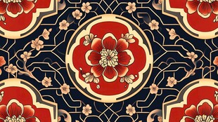 中式高档北欧艺术花纹