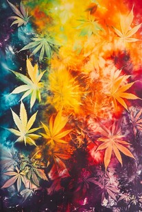 梦幻油画枫叶图案