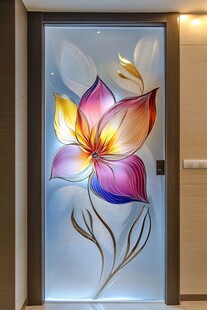 艺术玻璃手绘花卉