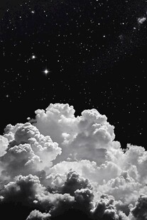 夜晚云彩星星