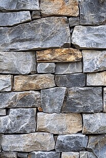 深蓝色拼接石片墙