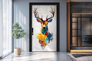 轻奢麋鹿珐琅彩浮雕画