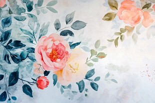 唯美风水彩牡丹