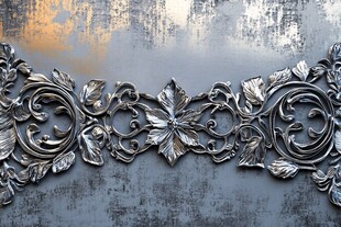 黄铜花卉墙面