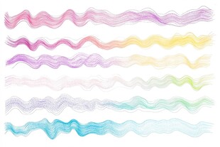 彩色飘带线条素材