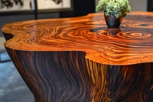 乌金木餐桌特写