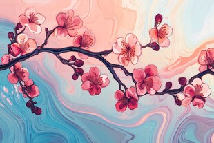 板绘梅花插画