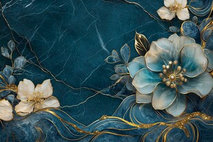 牡丹花线描金轻奢