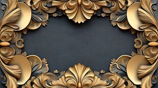 金色奢华浮雕装饰设计