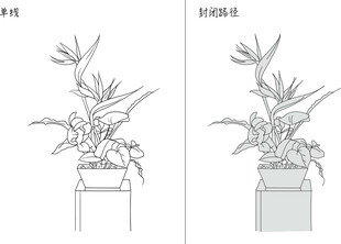 盆景 矢量图