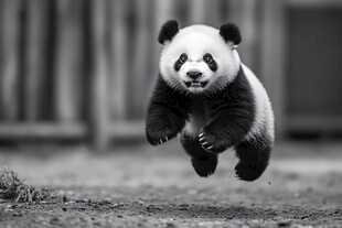运动的熊猫