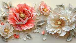 3d立体花卉牡丹