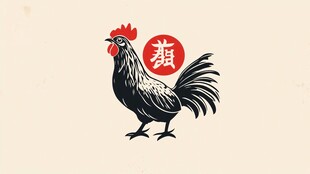 版画鸡logo