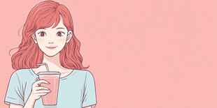 女孩奶茶人物包装插画