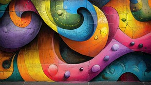 涂鸦风格立体背景